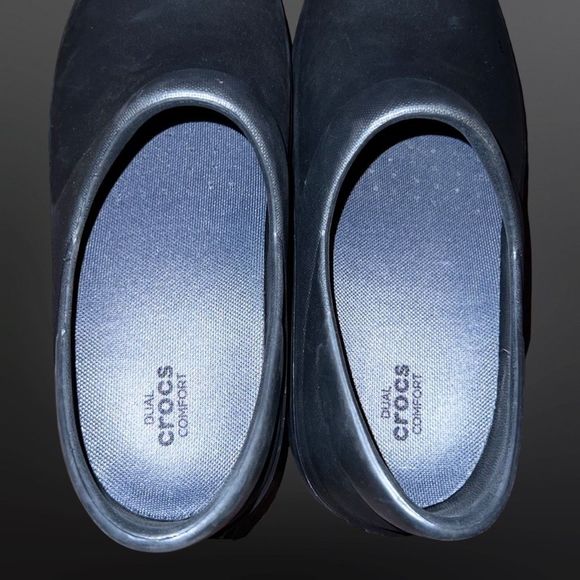 NWOB CROCS Unisex Duel Comfort On The Clock Black Work Slip Ons Size W9 - Picture 5 of 6